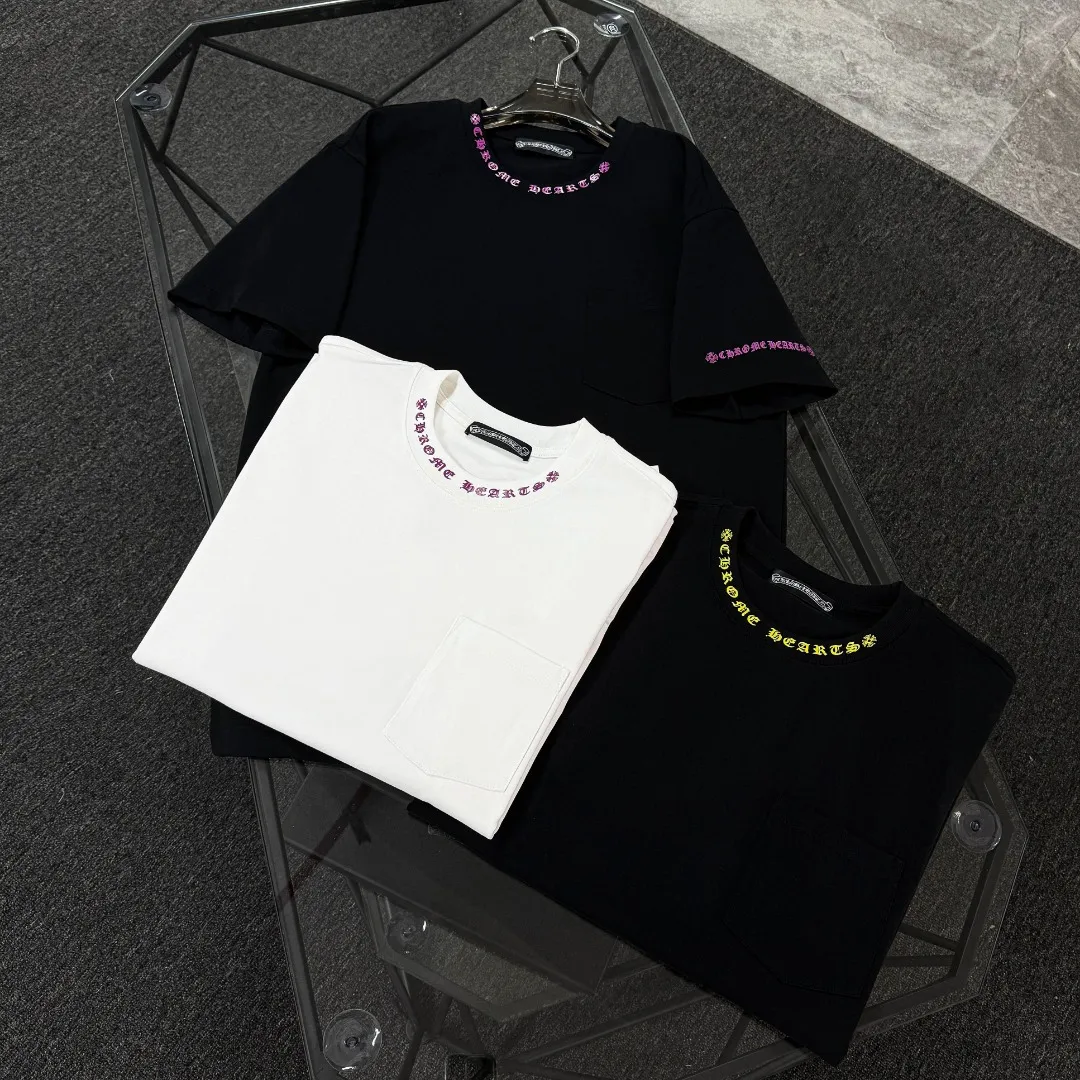 P170 Chrome Hearts Chrome Hearts 25 high version. The fabric is made of 300 grams of high-density pure cotton. It does not deform or shrink. It has three complete labels. It is the same style for men and women. Technology: thick silicone printing. Color: three colors. SIZE: S-XL.
